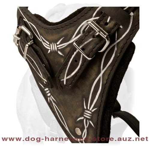 Easy Walking Leather Dog Harness