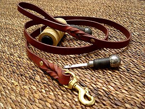 Handcrafted leather dog leash for walking and Pulling for dog training or for dog owners