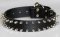 Adjustable Leather spiked dog colla r- 2 Rows of spikes-collar