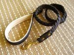 Adjustable Braided Handcrafted Leather Dog Leash(not nickel, not bronze)
