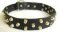 Adjustable Best Collar-Small pyramids/studs 3 rows leather dog collar - c37