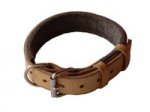 Adjustable Padded Leather dog collar with thick felt