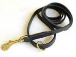Adjustable Handcrafted leather dog leash width 1/2 inch with solid brass