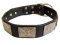 Adjustable Handcrafted Leather Dog Collar With Vintage Massive Plates
