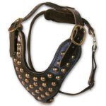 Adjustable Large leather dog harness with studs for Large Dog Breeds