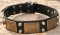 Adjustable Handmade Leather Dog Collar- brass massive + 2 pyramids