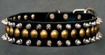 Adjustable 3 Rows Leather Spiked and Studded Dog Collar