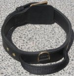 Adjustable 2 ply leather agitation dog collar with handle-custom dog collar