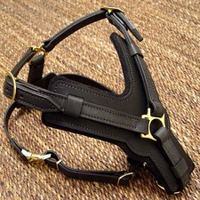 Adjustable Exclusive Luxury Handcrafted Padded Leather Dog Harness