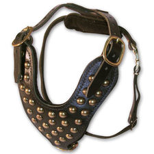 Adjustable Large leather dog harness with studs for Large Dog Breeds