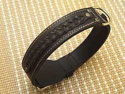 Adjustable Gorgeous Wide 2 Ply Leather Dog Collar