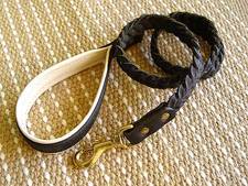 Adjustable Braided Handcrafted Leather Dog Leash(not nickel, not bronze)
