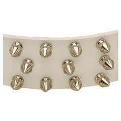 Elegant white leather dog collar