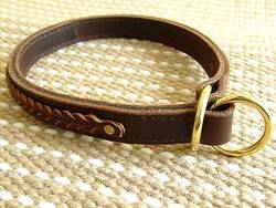 Adjustable Gorgeous Wide 2 Ply Leather Choke Dog Collar - Fashion Exclusive
