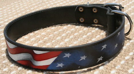 Adjustable Best custom leather collar- Hand painted leather dog collar c-77 - Click Image to Close