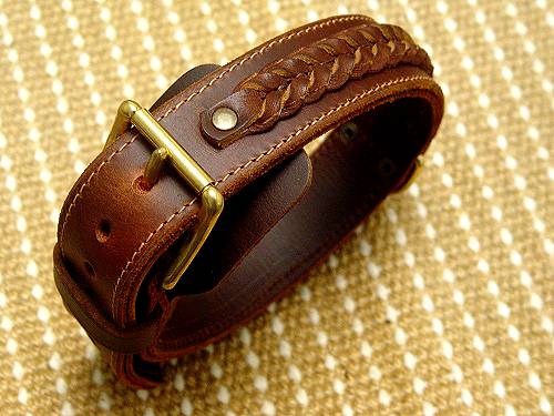 Adjustable Handcrafted Leather Dog Collar