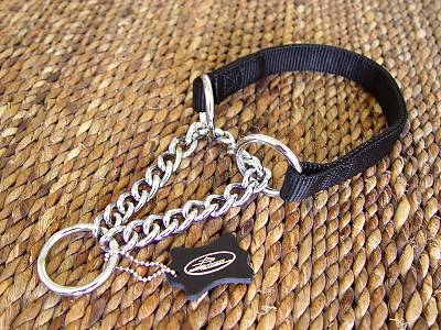 Adjustable Chain All Weather Choke Nylon Martingale Dog Collar