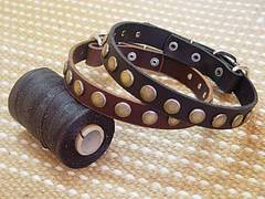 Adjustable Leather Special Dog Collar With Circles
