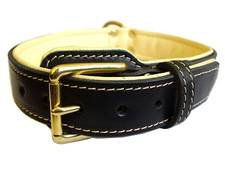 Adjustable Royal Nappa Padded Hand Made Leather Dog Collar - code: C443