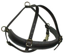 Adjustable Tracking/Pulling Leather Dog Harness for all breeds